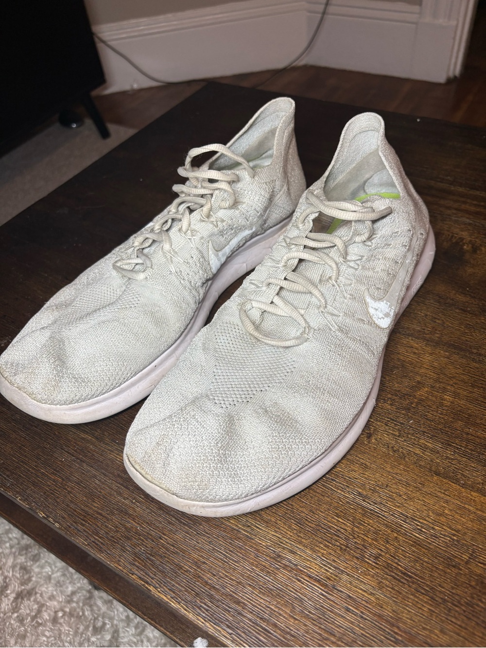 Nike Men’s Flyknit Freeruns Size 14 - All White